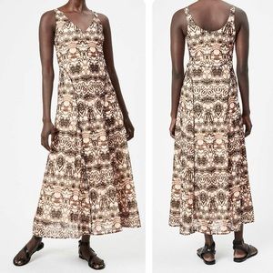 Witchery Printed Knit Maxi Dress Women’s Size XS Sleeveless Tribal Shibori Ikat